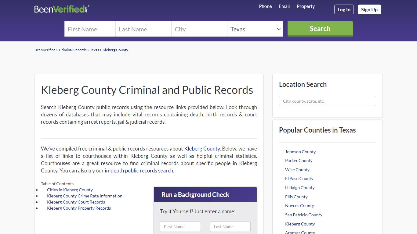 Kleberg County Arrest Records in TX - Court & Criminal Records ...